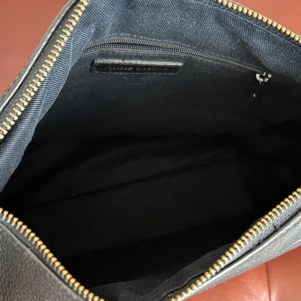 Anne Klein Black Leather Crossbody Bag